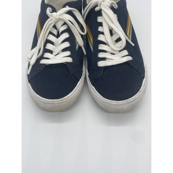 Madewell Sidewalk Low-Top Sneakers in Rainbow Embroidered Canvas Size 8 Casual - Picture 7 of 7